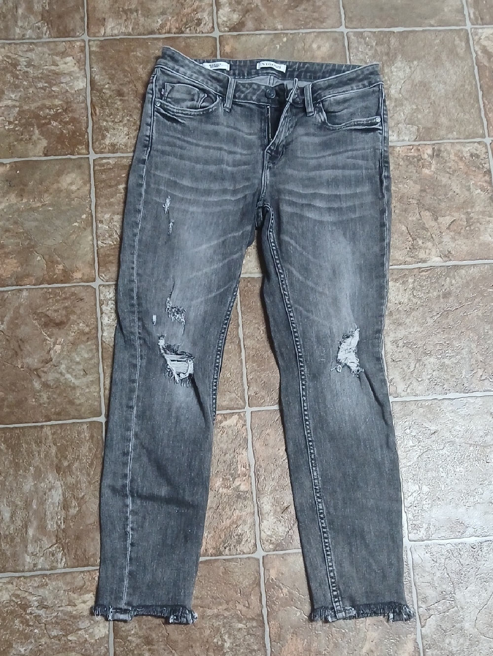 Vigoss Women's Distressed Gray Marley Skinny Jeans